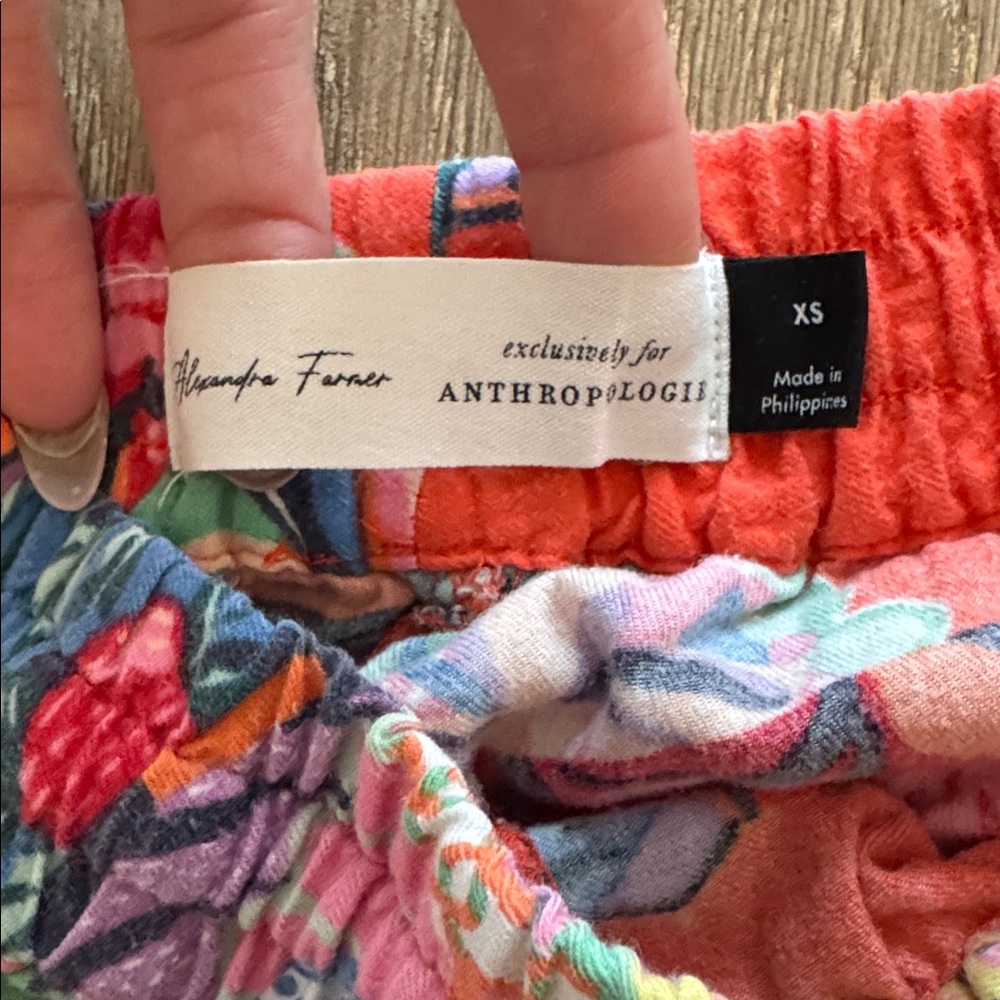 Anthropologie Vibrant Orange & Pink Paisley Satin Pajama Set - Picture 5 of 8